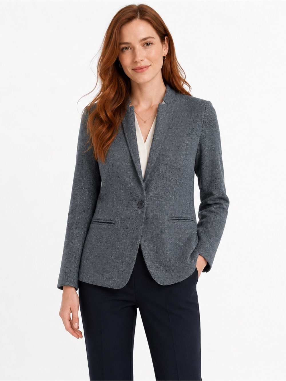 Banana Republic Factory Gray Lightweight Knit Blazer Jacket Size Small